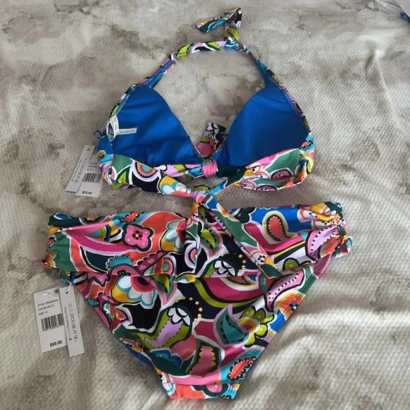 Bleu Rod Beattie Go For Bold Halter Tie Front Top and Bikini Bottom Size 14 - Picture 10 of 13